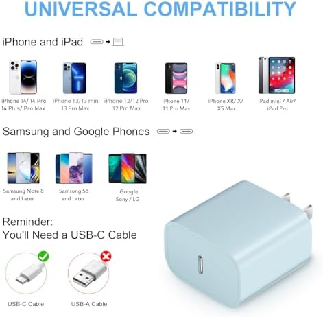 10 Ft i Phone Fast Charger 2-Pack – 20 W Super Fast Charging Cables for i Phone 14/13/12/11 Pro Max, Plus, Mini, and i Pad – Enhanced Durability, Flexibility, and Rapid Power Delivery for Ultimate Convenience