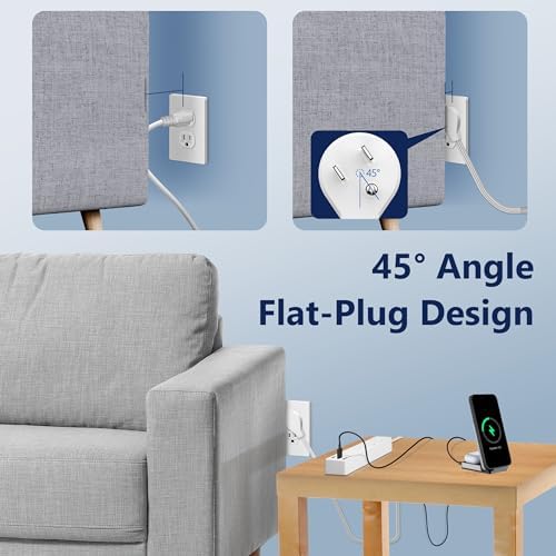 LIDER Ultra-Thin Flat-Face Outlet Extender with 3 Receptacles – Space-Saving Power Strip with 3 ft Cord, ETL-Listed for Safety, Sleek White Design for Modern Interiors – Perfect Solution for Enhanced Device Charging and Versatile Placement