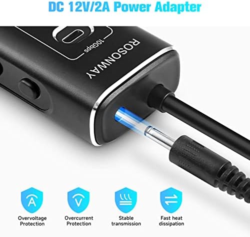 Elevate Your Connectivity with the Rosonway 7-Port Powered USB Hub – Ultra-Fast 10 Gbps Data Transfer, Dual USB-C 3.2 & Four USB 3.0 Ports, Individual Switches for Custom Control, Sleek Aluminum Design, Perfect for Laptops and PCs – RSH-A107 C, Maximize Productivity Effortlessly