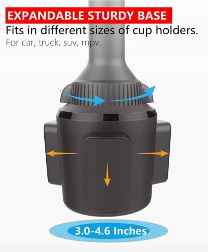 Aporia Mag Safe Car Cup Holder Charger – 15 W Fast Wireless Charging Mount with Adjustable Arm & 360° Rotation for i Phone 12+ | Ultimate Driving Accessory for Effortless Connectivity and Enhanced Convenience on the Road