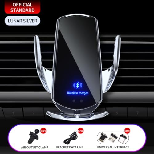 15 W SIHENMY Wireless Car Charger & Auto-Clamping Phone Mount – Fast Charging for i Phone 14/13/12 Mini/Pro Max & Samsung Galaxy S23/S22/S21+ – Stylish Red Vehicle Accessory for Effortless One-Handed Operation & Enhanced Compatibility