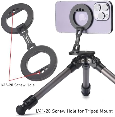 Revolutionary Magnetic Dual Grip Phone Holder for i Phone – Ultimate Security on Iron Surfaces | Versatile 1/4″ Screw Mount | Perfect for i Phone 16/15/14/13/12 Pro Max & Magnetic Cases | Effortless, Hands-Free Operation for Daily Activities