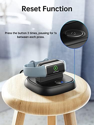 LVFAN Fast Charging Dock for Fitbit Charge 6, Charge 5 & Luxe – Magnetic Charger Stand with Reset Button for Efficient Power Management – Ultimate Smartwatch Charging Solution for Active Lifestyles