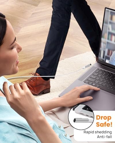 140W PD Quick Charge USB C to Magnetic 3 Adapter, Type-C to Mags 3 Converter with LED Indicator Light for MacBook Pro 2024/2023/2021 (M1/M2/M3, 14/16″), MacBook Air (M2/M3), Silver – Enhanced Compatibility and Speed