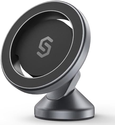 SYNCWIRE 360° Magnetic Car Mount for i Phone & Samsung – Effortless Dashboard Installation with Strong Adhesion – Secure Phone Holder for Safe Navigation and Streaming – Sleek Design for Modern Vehicles – Enhanced Mag Safe Compatibility
