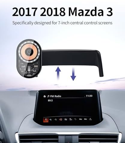 Wireless Charging car Phone Holder for Mazda 3 2014-2016/Mazda CX-3 2016-2021 Accessories 7 inch Screen Fixed Clip,360° Rotation car Phone Mount Compatible with MagSafe – Enhanced Compatibility and Speed