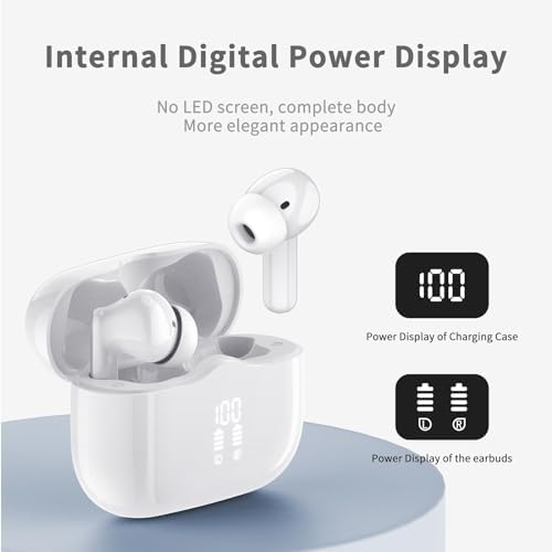 Premium Bluetooth 5.3 Wireless Earbuds with Deep Bass and 40-Hour Playtime – IP7 Waterproof In-Ear Headphones Featuring 4 HD Microphones for Crystal-Clear Calls and Ergonomic Comfort – Ideal for Android & i OS Users in Vibrant Green