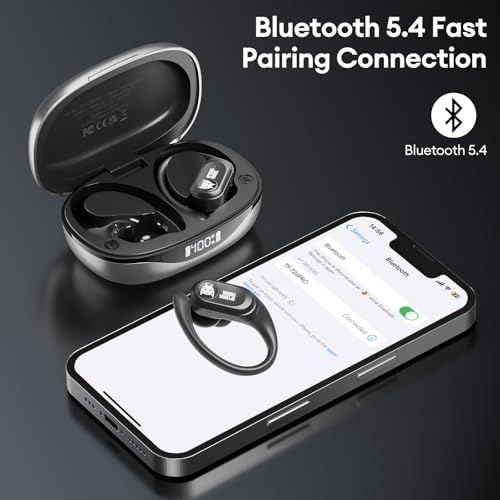 Transformers Pro Scourge Bluetooth 5.4 Earbuds – 65-Hour Playtime, IPX5 Waterproof, Deep Bass Sound, Secure Sports Earhooks, LED Battery Indicator, Versatile Device Compatibility for Unparalleled Audio Performance