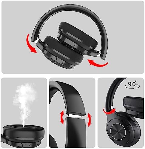 Stylish Pink Over-Ear Bluetooth Headphones with 65 Hours Playtime – Immerse Yourself in Deep Bass Stereo Sound, Ultra-Portable Foldable Design, Perfect for Travel, Gaming, and Movie Lovers