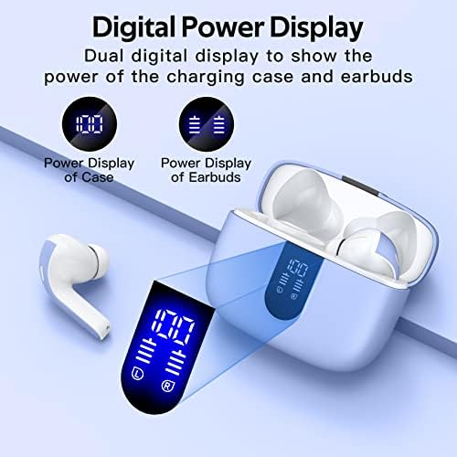 TAGRY True Wireless Bluetooth Earbuds – 60 Hours Playback with LED Battery Display, IPX5 Waterproof, Wireless Charging Case – Perfect for Sports, TV, Smartphones, and Laptops – Superior Sound Quality and Comfort for Active Lifestyles