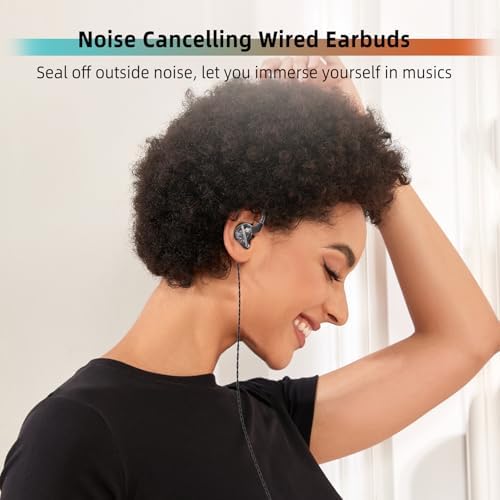 CCZ DC01 Pro Wired In-Ear Monitor Headphones – Premium Gaming Earbuds with Patent-Pending Comfort-Fit Ear Fins – Exceptional Sound Quality for Gamers and Musicians – Versatile Compatibility for All Devices – Sleek Black Design for Style and Performance