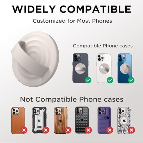 Revolutionary Magnetic Phone Ring Grip Holder – Ergonomic Silicone Finger Loop for i Phone Pro Max/Plus, 12/13/14/15/16 Series – Compatible with Mag Safe – Oat Color Enhances Aesthetics and Comfort – 360-Degree Rotation for Effortless Use – Secure Your Device with Style and Stability – Essential Smartphone Accessory for Unmatched Usability and Convenience