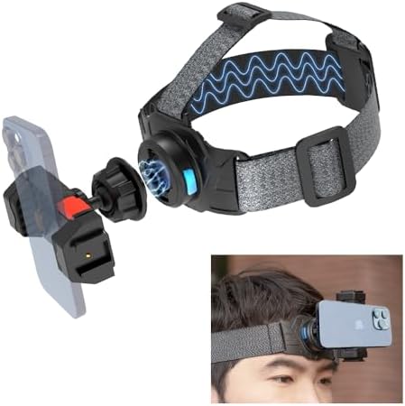 Innovative Magnetic Head Mount Smartphone Holder for Hands-Free First-Person Video Capture – Compatible with 4″ to 7″ Devices like i Phone, Samsung, and Huawei – Lightweight Adjustable Strap for Ultimate Comfort in Outdoor Adventures and Vlogging – 360-Degree Rotatable Bracket for Diverse Filming Angles – Durable, Easy-to-Clean Design Tailored for Active Lifestyles and Seamless Live Shooting Experiences