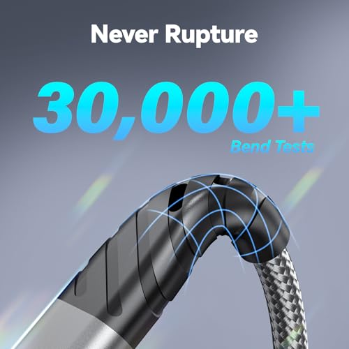 Premium 10 FT USB C to USB C Charger Cable – Dual Pack 100 W Fast Charging, Nylon Braided Design for i Phone 16 Series, Mac Book, and Samsung Galaxy S24 – Stylish Pink Color for Enhanced Durability and Flexibility