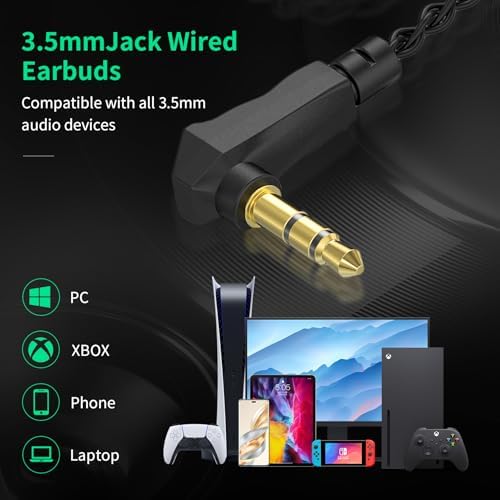 CCZ BC01 Pro Hybrid In-Ear Monitors – Premium Dual-Driver Audio for Gamers and Musicians – Noise-Canceling Earbuds with Ergonomic Eartips & Detachable Cable – Sleek Black Design for Crystal Clear Sound and Extended Comfort – Ideal for Studio Sessions and Gaming Marathons