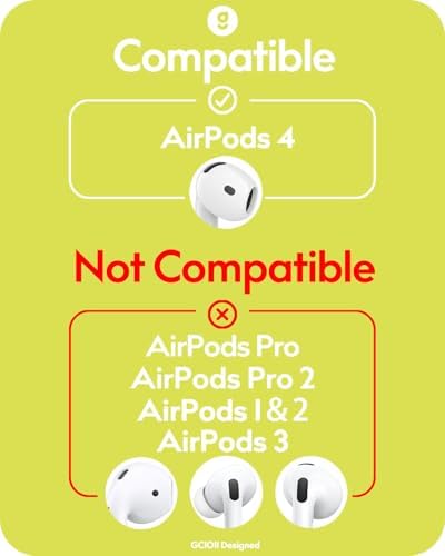 Gcioii Secure Fit Ear Hooks for Apple Air Pods 4 – Anti-Slip Translucent Earbud Covers with 3 Customizable Pairs & Storage Pouch – Perfect for Active Lifestyles, Workouts, and Daily Listening Comfort