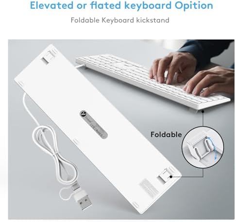 Sleek All-Aluminum Wired Keyboard for Mac – Full-Size USB-A & USB-C Connectivity, Ergonomic Design with Numeric Keypad for Enhanced Productivity on i Mac, Mac mini, Mac Book Pro & Air – Perfect Blend of Style and Functionality for Apple Users
