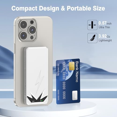 Compact Magnetic Power Bank – 5000 m Ah Wireless Charger with 20 W PD Fast Charging for i Phone 16/15/14/13/12 Pro/Mini/Max – Sleek Gold Design for Enhanced Portability and Compatibility
