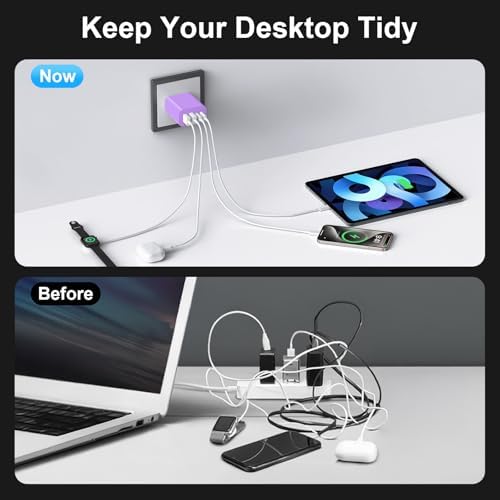 High-Speed USB C Charger Block 3-Pack – 40 W 4-Port Power Adapter for Quick Charge & Power Delivery, Compatible with i Phone 16/15/14/13/12/11/Pro Max & Tablets, Compact Wall Plug for Efficient Multi-Device Charging – Optimal Safety Features & Sleek Design