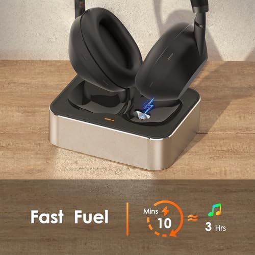Magnetic Charging Station for Sony WH-1000 XM5 & XM6 – Premium USB-C Headphone Dock with Fast Charge Capability (Silver) – Effortless Alignment & Modern Design for Ultimate Audio Convenience