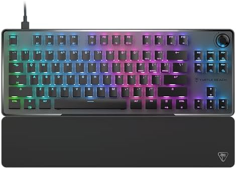 Experience Unmatched Gaming Precision with Turtle Beach Vulcan TKL Tenkeyless Mechanical Keyboard – Linear Titan Switch, Customizable AIMO RGB Lighting, Durable Aluminum Build, and Portable USB-C Connectivity for Ultimate Performance and Style