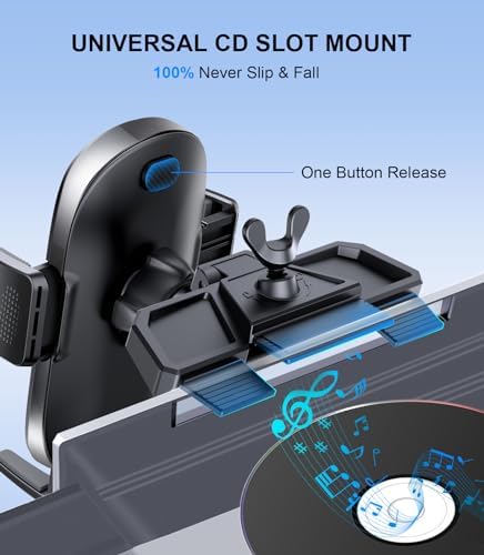 Universal CD Slot Phone Mount for Cars – 360° Adjustable Hands-Free Holder for i Phone & Android Devices – Durable and Easy Installation – Sleek Black Design for Safe Driving – Perfect Accessory for Navigation and Music Enjoyment