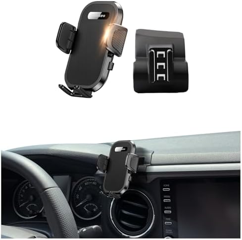 Enhanced Toyota Tacoma Phone Holder (2016-2023) – Adjustable Car Mount for 4-7 Inch Smartphones | 360-Degree Rotating Cradle for Optimal Viewing | Sturdy Design for Smooth Rides and Safe Navigation | Effortless One-Handed Operation | Sleek Vehicle Accessory for Ultimate Convenience and Style