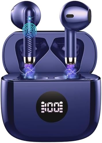 Unleash Premium Sound with Jxrev 2025 Wireless Earbuds – Advanced Bluetooth 5.4 Tech for Effortless Connectivity, Hi-Fi Stereo Audio for Unmatched Clarity, IP7 Waterproof Design for Ultimate Protection, 40-Hour Playtime for All-Day Listening, Enhanced 4-Mic Noise Cancellation for Crystal-Clear Calls, LED Battery Life Indicator for Convenience, Perfect for Active Lifestyles and Daily Use