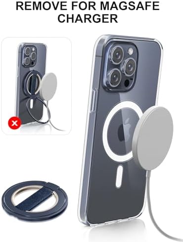 EWA Mag One Ultra Phone Grip Stand – Advanced Elastic Finger Loop & Magnetic Kickstand Holder for i Phone 16, 15, 14, 13 Pro/Max/Plus – Optimal Hands-Free Viewing & Superior Grip Stability – Sleek Black Design for Everyday Convenience