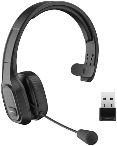 COMEXION Trucker Bluetooth Headset V5.0 – Ultra-Lightweight Noise-Canceling Wireless Headphones for Superior Call Clarity, Ideal for Zoom & Skype Meetings, Ergonomic On-Ear Comfort for Long Sessions, Perfect for Home Office Professionals and Remote Workers