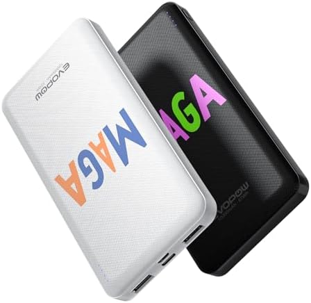 Ultra-Slim 10,000 m Ah Dual-Pack Portable Charger – 15 W Fast Charging Power Bank with USB-C Compatibility for i Phone, Samsung, Pixel & More – Effortless Mobility & Reliable Power Solutions