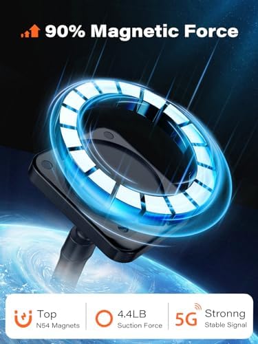 Ultimate APPS2 Magnetic Car Phone Holder Mount – Six Strong Magnets for Secure Grip, Versatile Suction Cup for Windshield & Dashboard, Universal Fit for Smartphones & Mini Tablets, 360-Degree Swivel Design for Hands-Free Convenience, Durable & Easy to Install for Enhanced Driving Safety