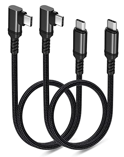 Premium 2-Pack USB C Charger Cable – 6 FT Right Angle Design for 100 W PD Fast Charging & 10 Gbps Data Transfer – Compatible with i Phone 15 Series, i Pad Pro, Mac Book & Samsung Galaxy S23/S22 – Durable Nylon Braided for Optimal Performance and Convenience