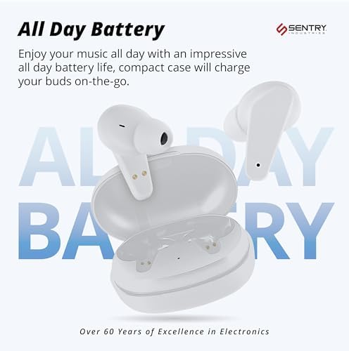 SENTRY OSE Wireless Stem Earbuds – Elevate Your Audio Experience with -20 d B Active Noise Cancellation, 10-Hour Playtime, and Touch Controls – Ideal for Commuters, Audiophiles, and On-the-Go Listening with Portable USB-C Charging Case and Built-In Microphone