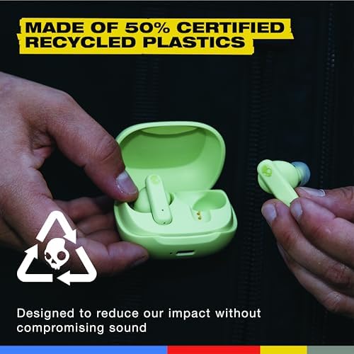 Skullcandy Smokin’ Buds Wireless Earbuds – Premium Bluetooth Headphones with Enhanced Noise Isolation, 20-Hour Playtime, IPX4 Sweat-Resistant Design – Ideal for Fitness Enthusiasts and Seamless Hands-Free Communication on i Phone & Android Devices