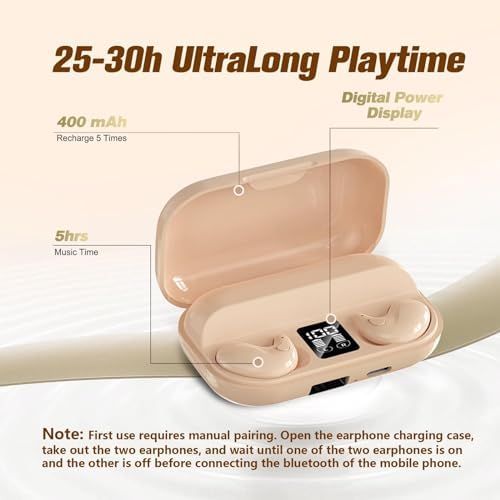 Ultra-Comfortable Wireless Earbuds for Side Sleepers – Discreet Purple Sleep Headphones with Enhanced Bluetooth for Effortless Connectivity, Lightweight Design for Blissful Rest, Perfect for Relaxing Sounds and Guided Meditations, Experience Serene Sleep with Tiny, Invisible Earbuds