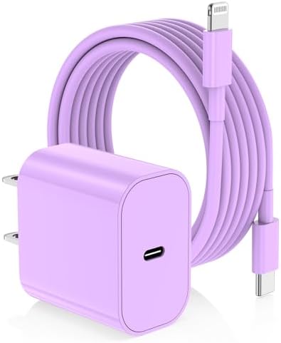 High-Speed i Phone Charging Solution: 10 ft USB C to Lightning Cable with Compact Type C Wall Adapter for Effortless Power Boosting – Perfectly Compatible with i Phone 14 Pro Max, 14 Plus, 14, 13, 12 Mini, 11, XS Max, XR, and i Pad – Durable, Portable, and Ideal for Active Lifestyles