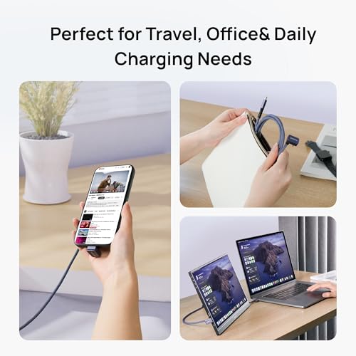 ARZOPA 100 W USB C to Type C Cable – Fast Charging & 10 Gbps Data Transfer – Durable Nylon Braided 3.3 ft Right Angle Connector for i Phone 16/15, Mac Book, i Pad Pro, Galaxy S24/S23, Thunderbolt 3 Devices – Unmatched Speed & Compatibility for Tech Enthusiasts