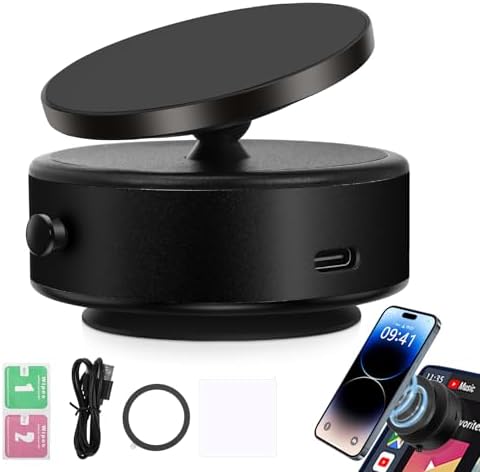 Revolutionize Your Driving Experience with the Electric Vacuum Magnetic Car Phone Mount – 360° Rotating Holder for Optimal Viewing, Universally Compatible with All Phones, Strong Suction for Smooth Surfaces, Effortless Installation & Enhanced Safety in Every Journey – Sleek Black Design for Any Car Interior
