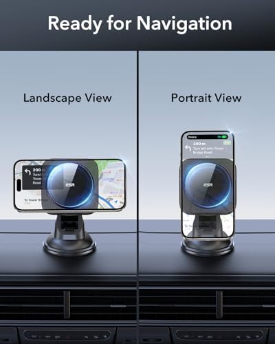 Revolutionize Your Drive with the ESR Qi2 15 W Mag Safe Car Mount Charger – Effortless Fast Wireless Charging for i Phone 12-16 & S25, Secure Magnetic Hold for Dashboard/Windshield, Stylish Black Design, Ultimate Convenience and Enhanced Compatibility