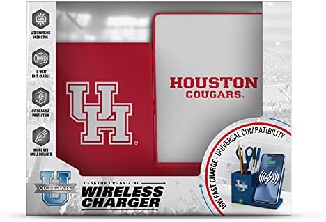 NCAA Unisex Fast Wireless Charging Stand & Desk Organizer – Stylish Multi-Device Charger for Sports Enthusiasts, Efficient Workspace Solution with Built-in Accessory Compartments