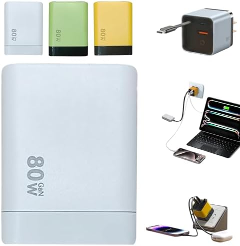 Revolutionize Your Charging Experience with the 3 in 1 GAN Charger – 80 W High-Speed Power Module Featuring Retractable Wall Plug, Type-C Cable & Dual USB Ports for Effortless Multi-Device Connectivity – Ideal for Home, Office, and On-the-Go Efficiency