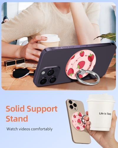 Magnetic Phone Grip Holder for i Phone – Adjustable Mag Safe-Compatible Finger Ring Stand with Fun Designs for Secure Selfies and Video Calls – Lightweight, Durable, and Removable Accessory to Elevate Your Smartphone Experience