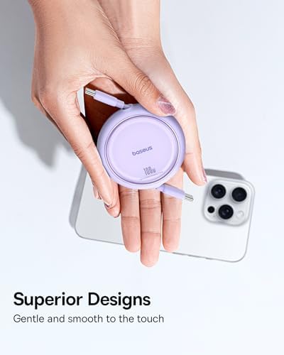 Baseus 100 W Retractable USB-C to USB-C Charging Cable – Versatile 6.6 ft Length with 7 Adjustable Stages for High-Speed Charging of i Phone 16/15 Pro Plus, Mac Book, i Pad Pro, Samsung S24/S23+ – Durable, Tangle-Free Solution for Home and Travel Charging Needs