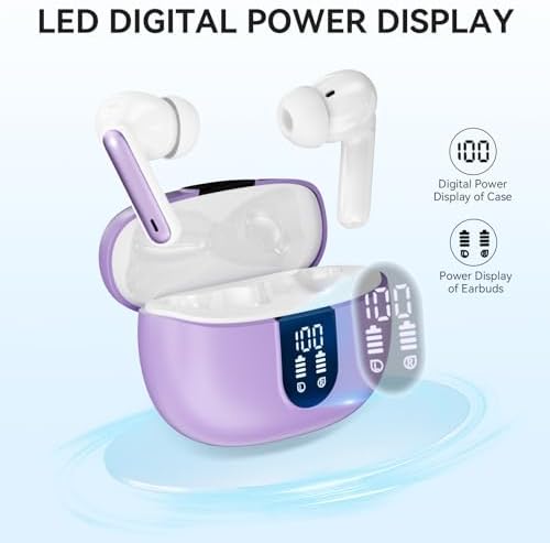 Elevate Your Sound Experience: Stylish Rose Gold Wireless Earbuds with Bluetooth 5.3, 40-Hour Playtime, Deep Bass Stereo, Noise-Canceling Mic, and IP7 Waterproof Durability for i OS & Android Devices – Perfect for Music Lovers and Active Lifestyles