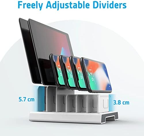 Unitek Universal Adjustable Multi-Device Organizer Dock Stand – Versatile Holder for i Phone, i Pad, Kindle, Fire Tablet, Samsung Galaxy & More – Non-Slip Base & Lightweight Design for Home, Office & Travel – Optimize Device Clutter with Enhanced Viewing Angles