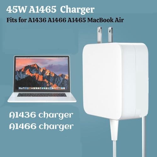 Advanced 45 W T-Tip Charger for Mac Book Air A1436 A1466 A1465 – Rapid Charge Power Adapter for 11″ & 13″ Retina Laptops – CE/FCC/ROHS Certified Safety, Robust Construction, and 6 ft Cord for Exceptional Portability and Convenience