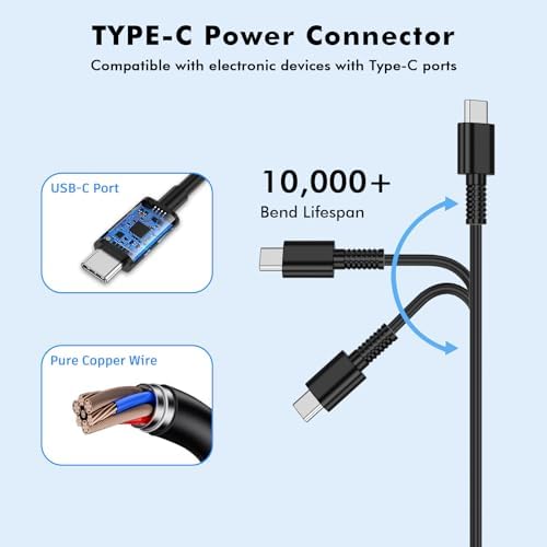 Premium 65 W USB-C Laptop Charger for ACEMAGIC AX15/AX16 & KAIGERR Models – Ultra-Fast Charging with Enhanced Safety Features, Perfect for AMD Ryzen & Intel 12 th Gen Laptops – Certified Fireproof Adapter with Smart Circuit Technology for Optimal Performance and Protection