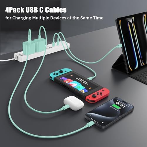 6-Foot USB C Cable for i Phone 15 – 3-Pack Durable Woven Fast Charging Solution for i Phone 16, Mac Book Pro, and Samsung Galaxy S23 Ultra – Optimal Length for Home, Office, and Travel Use – 60 W Power Delivery & High-Speed Data Transfer