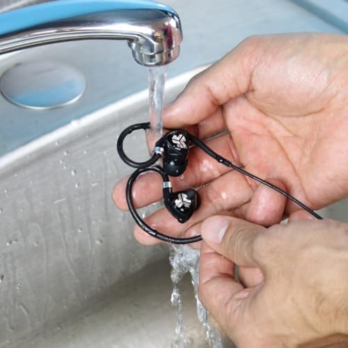 JLab Audio Fit2 Sport Wired Earbuds – Ultimate Performance with Customizable Memory Wire Earhooks & IPX5 Waterproof Technology – Experience C3 Sound Clarity with Titanium Drivers for Intense Workouts – Lightweight, Sweatproof Design for Active Lifestyles – Enhanced Compatibility for Seamless Device Connection